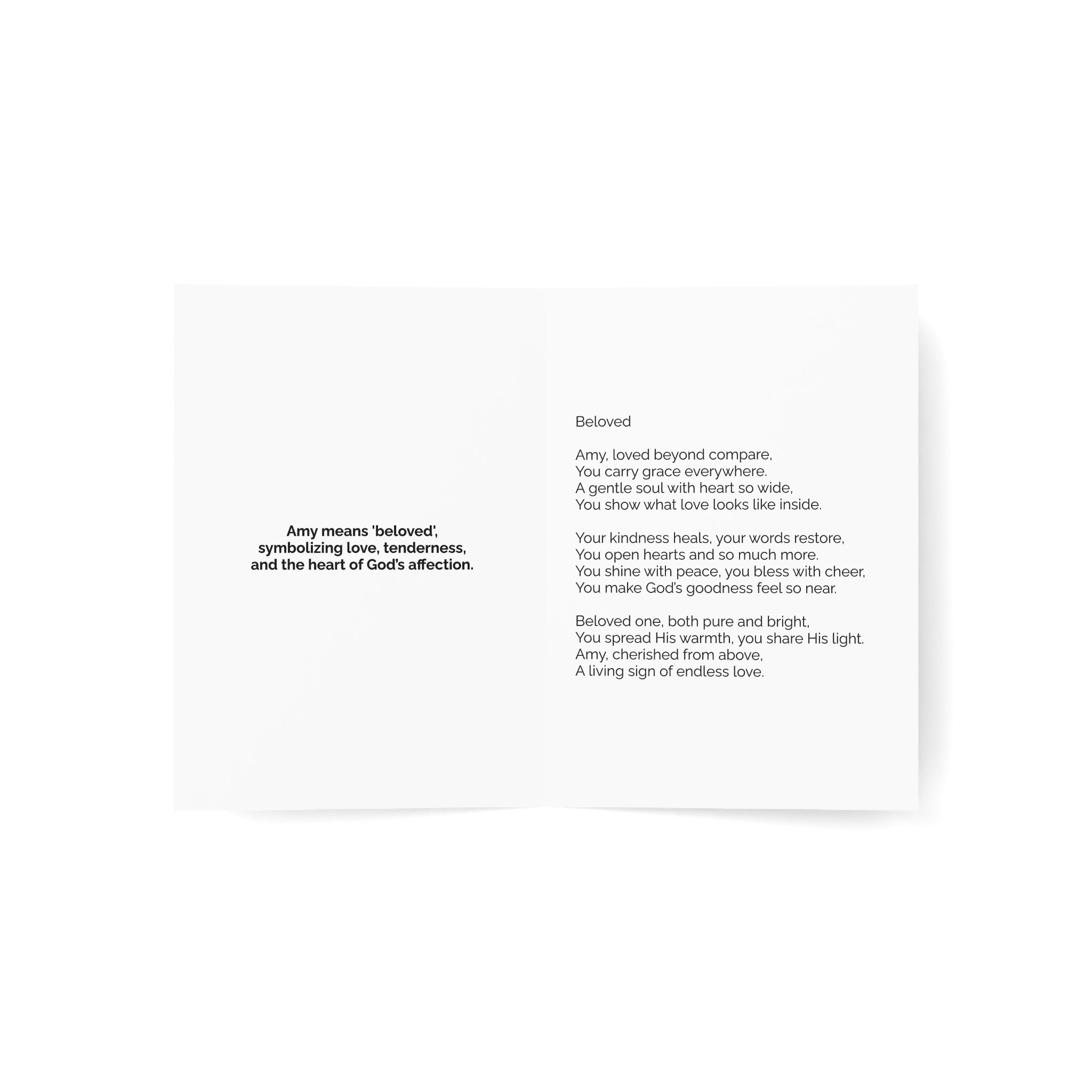 Amy - Name Meaning Card with Poem