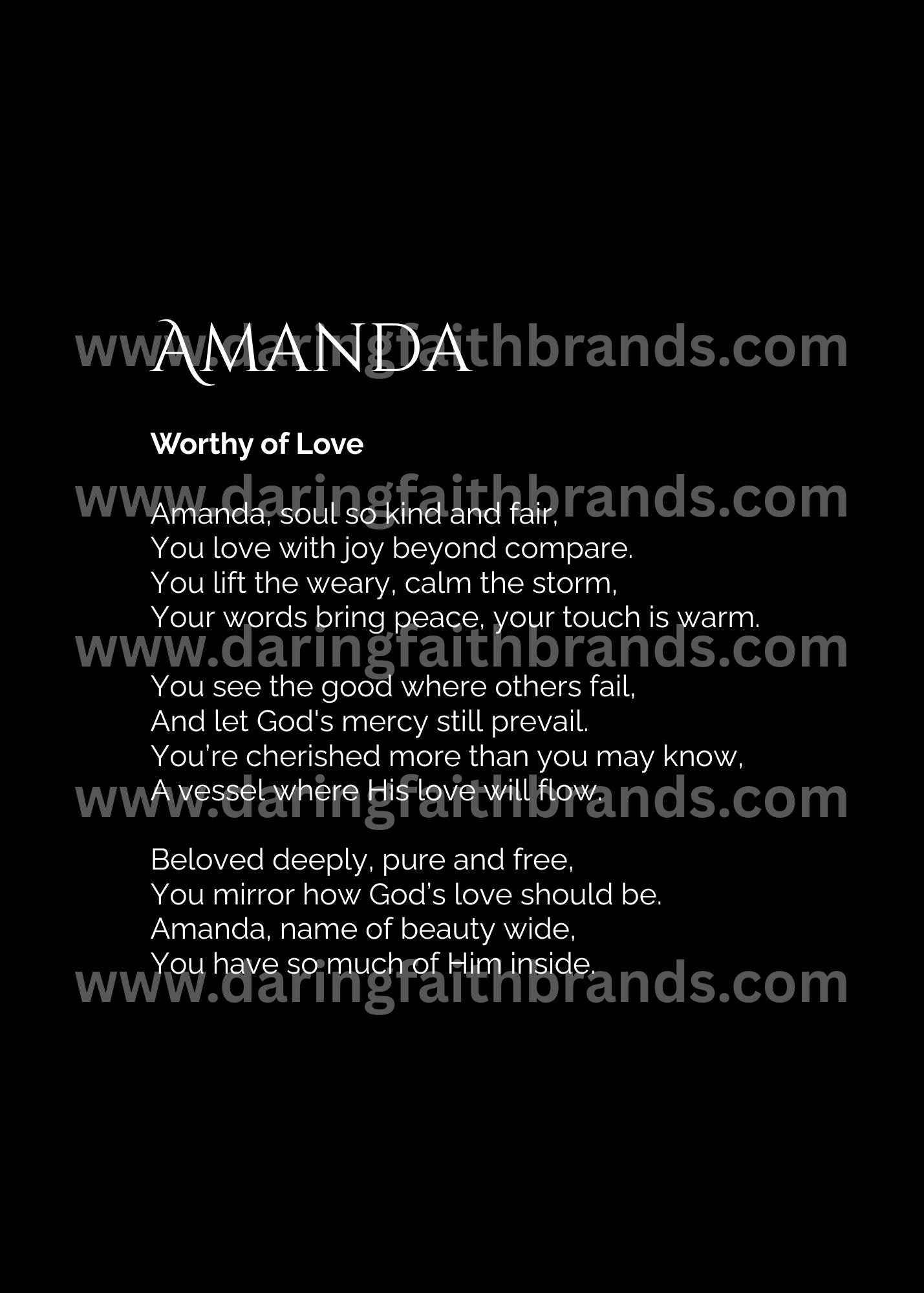 Amanda - Name Meaning Poem - Digital Download